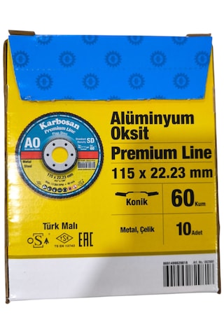 Karbosan Premium Line Flap Disk Zımpara 10 Adet 60 Kum 115 X 22.23 Mm
