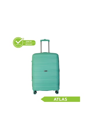 Vegmann Polipropilen Pp Atlas Su Yeşili Orta Boy Valiz Su Yeşili