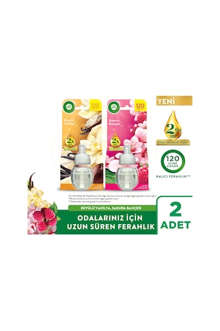 Air Wick Elektrikli Oda Kokusu Yedek Şişe Büyülü Vanilya + Sakura Bahçesi 2x19 Ml Karışık