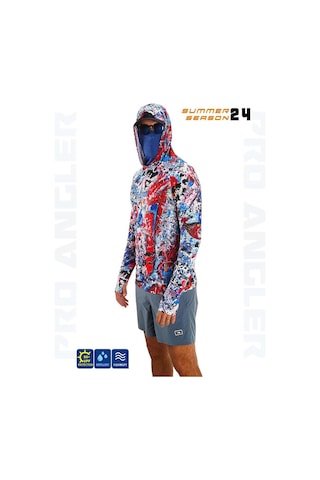 Fujin Pro Angler S24 Buff & Hoodie Makai Blue Red Kırmızı