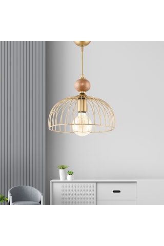 Dede Tekli Ahşaplı Cesta Sarkıt Avize Eskitme Eskitme Boya