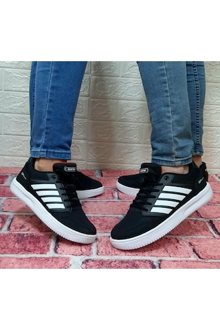 Bestof 074 Siyah Sneaker Düz Taban Hafif Rahat Spor Çift Ayakkabı - 538999583