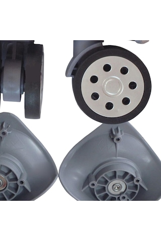 Homyl Bagaj Yedek Tekerlekleri Tramvay Çantası Bavul Döner Gri