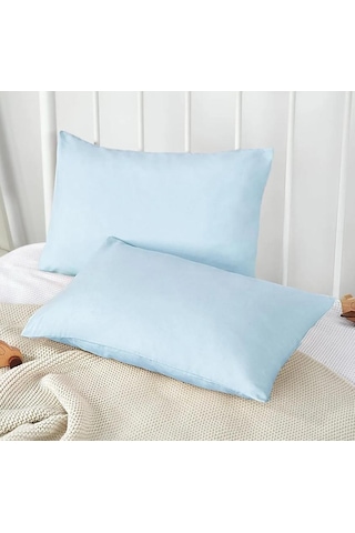 %100 Natürel Cotton Pamuk 2 Adet 35x45 Cm Lüx Yastık Kılıfı Pillow Case Mavi