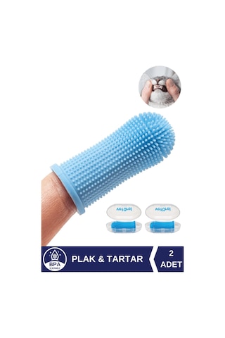 Veturel Kedi Parmak Fırça Kedi Silikon Diş Fırçası Diş Eti Plak Tartar Yumuşak Hijyenik Saklama Kutulu 2'li