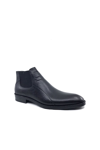 Smart 2023 Siyah İçi Kürklü Hakiki Deri Erkek Klasik Bot Siyah