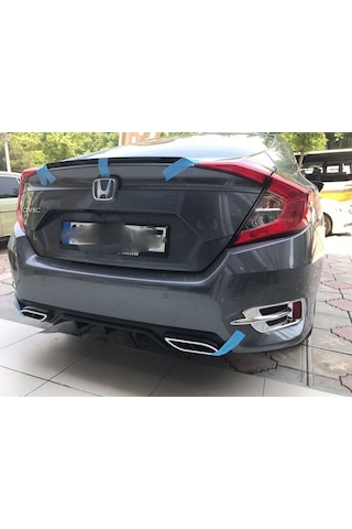 Honda Civic Difüzör Fc5 2016-2022 Parlak Siyah
