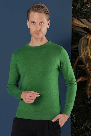 Efor Tr 858 Slim Fit Yeşil Klasik Triko Yeşil