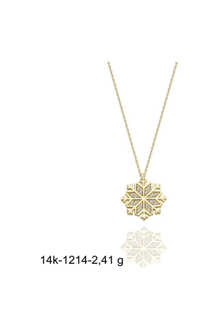 Kartanesi Farklı Tasarım Çok Şık 14 Ayar Altın Kolye Altın