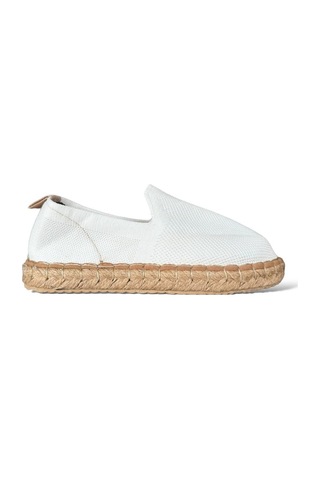 Unisex El Yapımı Triko Espadril Beyaz-beyaz Beyaz