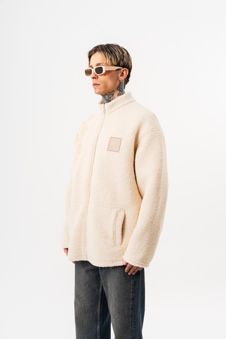Respire Erkek Abstd Zip Oversize Teddy Ceket Ekru