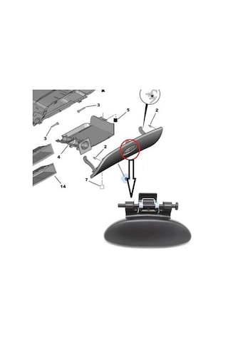 Torpido Kapak Acma Mandalı Yaylı Peugeot 206 1997- 8218C8-8218Q2-