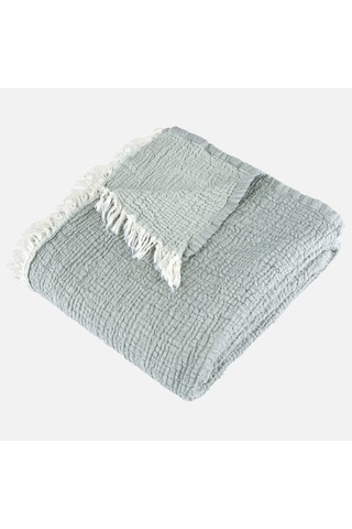 Gold Throw 4 Katlı Müslin Koltuk Şalı 125x190 Bürümcük Doku Su Yeşili Çok Renkli