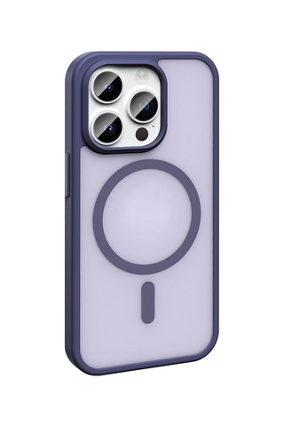 Apple Uyumlu iPhone 14 Pro Max Kılıf Magsafe Destekli Kamera Yükseltili Silikon Mat Parmak İzi Tutmayan Heptek İletişim Lacivert