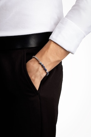 So Chic Sodalit Taşlı Çelik Zincir Erkek Bileklik Çelik