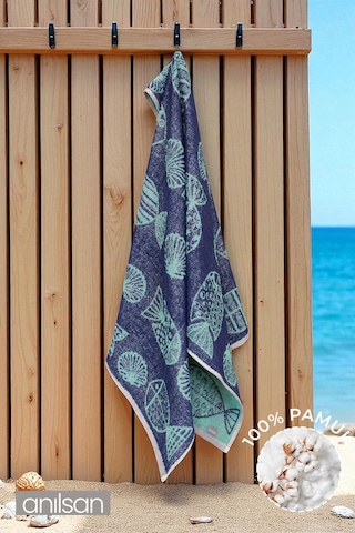 Tribal Plaj Havlusu %100 Pamuk 70x140 Mavi
