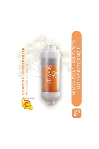 Spavely Akasya Esanslı Duş Başlığı Filtresi Arıtması Güney Kore Menşei Klor Kireç Karşıtı Hoş Kokulu 150 Gr Beyaz