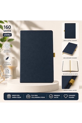Modern Tasarım Lastikli Ajanda/defter Siyah - Sarı