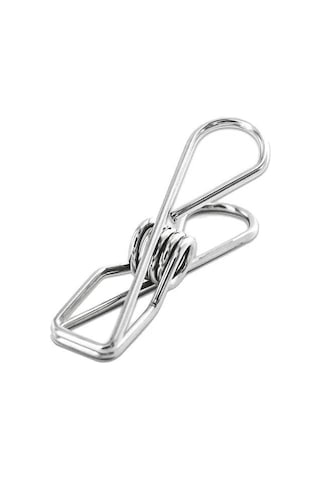 Leezsing Stainless Çelik 5.6cm Giyim Klembi Seti - 20 Adet, Doğal Kurutma, Hafif Ve Pratik, Gümüş Renk Gümüş