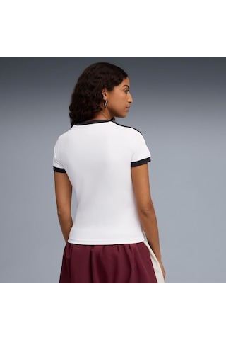 Puma T7 Slim Kadın Beyaz T-shirt 632129 Beyaz