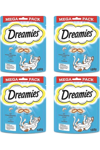 Dreamies Somonlu Mega Paket Yetişkin Kedi Ödül Maması 4 x 180 G