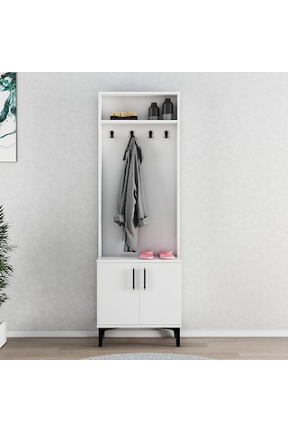 Ferniso Mobilya Portmanto Vestiyer Beyaz