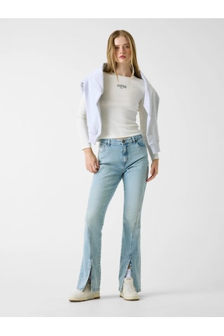 Guess Gj Uzun Kollu Bisiklet Yaka Nakışlı Dar Kesim Kadın Krem Top W6rp22ka0h1-g053 Krem