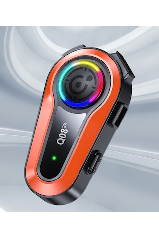 Motorsiklet Kask Interkom Kulaklık Rgb Işık Bluetooth 5.0 Çift Telefon Bağlantı 2x Intercom