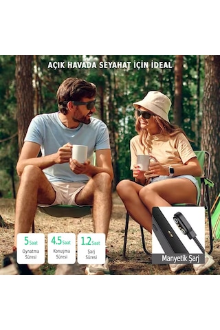 Qstar G02 Akıllı Bluetooth Güneş Gözlüğü Siyah Polarize Gözlük