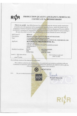 Auto Nautic C12-020 Gömme Pusula Tekne Yat Yelkenli