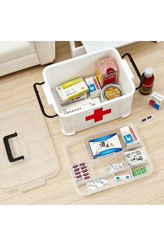 Tongxida Aile Çok Katmanlı Acil Tıp Saklama Kutusu, Boyut: Xl Beyaz Ev Plastik Kutu