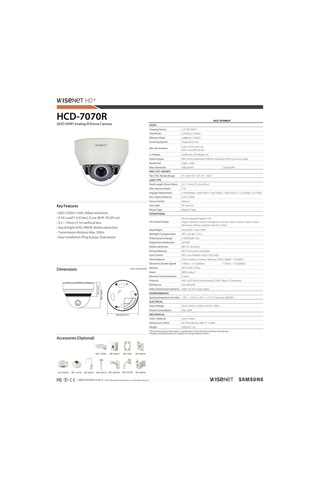Samsung Uyumlu Wisenet Hcd-7070Rp 4Mp Ahd Gece Görüşlü Dome Kamera