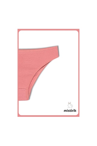 Mistirik Taranto Model Fitilli Pamuklu Slip Esnek Komforlu Hava Alan Külot Pastel Pembe Renk