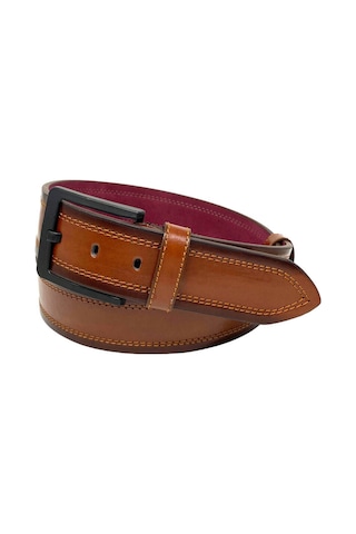Süzer Deri Taba Suni Deri Dikişli Desensiz Düz Model 4.5 Cm.lik Spor Kot Kemer - 4523-111-22ks Taba