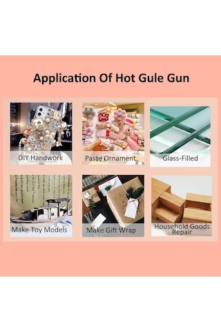 Dancemonkey Lityum Elektrikli Sıcak Tutkal Tabancası Seti 50 Adet Tutkal Çubukları, 0.7-1 Silikon Tabancası