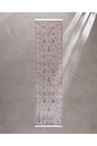 Madame Coco Sauvrel Shiny Effect İpeksi Kadife Halı - Kahverengi - 80x300 Cm 8684427224168 Çok Renkli