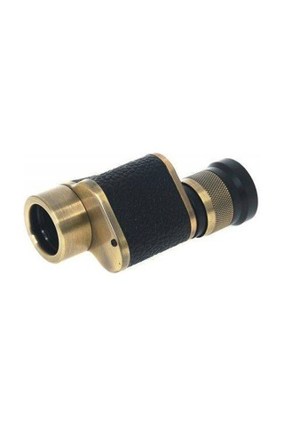 Baigish 6x24 Askeri Tarzı Pirinç ve Deri Kaplamalı Deri Çantalı Altın - Siyah