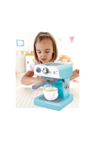 Pilli Işıklı Sesli Mutfak Oyuncağı Gerçekçi Buhar Özellikli Eğitici Espresso Makinesi