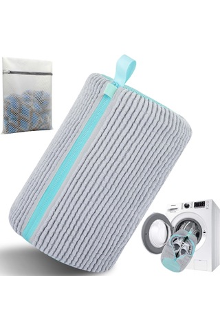 Mufunye 2 Adet Gri Ayakkabı Yıkama Çantası - Otomatik Kilitleme, Dayanıklı Mikrofiber, Yüksek Su Geçirgenliği Gri