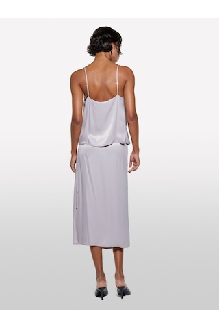 Sisley %100 Viskoz Saten Degaje Yaka Askılı Üst Kadın Gri Bluz - 325p52bzlh01n