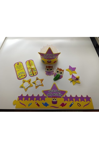 Okuluna / Sınıfına Hoş Geldin Öğrenci Tacı Ve Hediye Kartı Seti 5 Parça 8'li 02 7