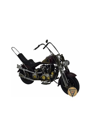 Dekoratif Nostaljik Metal Vintage Chopper Rustik Mootosiklet Kahve