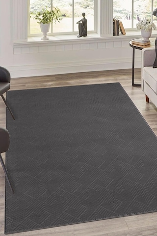 Rölyef Halı Yolluk Antrasit Kaymaz Taban Makinada Yıkanabilir Salon, Mutfak & Koridor Antrasit