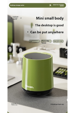 Pazly--masaüstü Çöp Pres Tipi Yatak Odası Oturma Odası Muhtelif Saklama Kutusu Çok Fonksiyonlu Masa Ev Kapaklı Çöp Kutusu