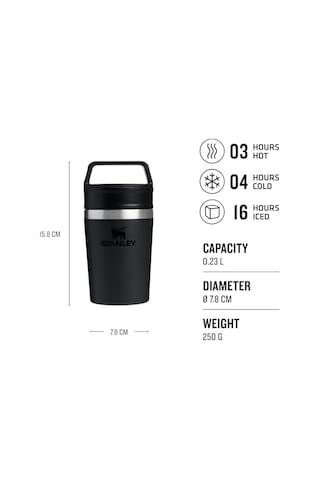 Cafe To-go Travel Mug Termos Bardak, Siyah, 0.23 Litre
