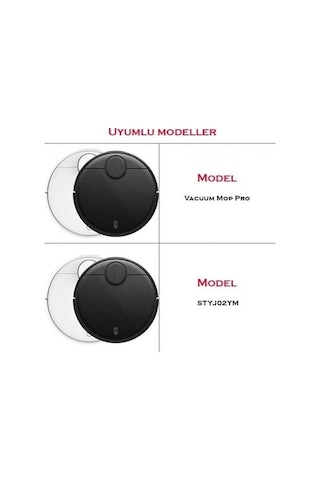 Xiaomi Vacuum Mop Pro (STYTJ02YM) Uyumlu 4 Adet Yan Fırça (Siyah)