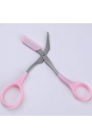 Kavisli Kaş Makası - Taraklı Kaş Düzelme Makası Yedek Uçlu Çok Renkli