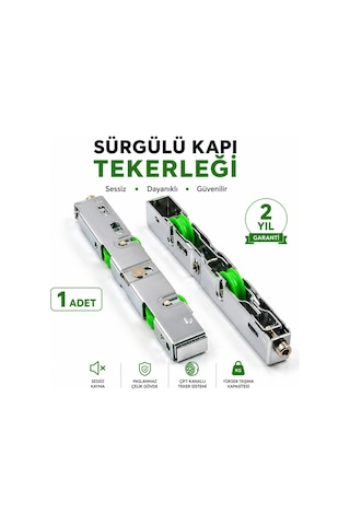 Sürgülü Kapı Çelik Çift Rulmanlı Tekerlek Sessiz Kayar Dayanıklı Paslanmaz 1 Adet Set