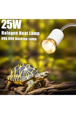 Geeroyoo 25w Uva Uvb Kaplumbağa Isıtma Lambası - Tam Spektrumlu, Dayanıklı Cam Yapı, Hediyelik Kutu Paket Gümüş
