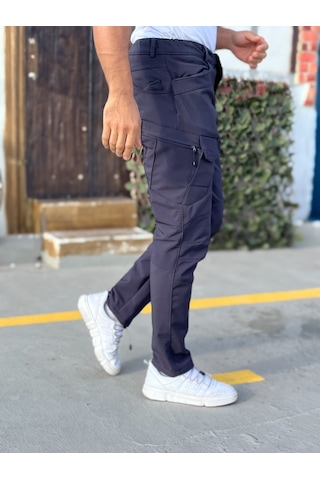 Camp Scoutland Camp591 Outdoor Softshell Su Ve Rüzgara Dayanıklı içi Polarlı Kışlık Erkek Lacivert Taktik Pantolon Lacivert